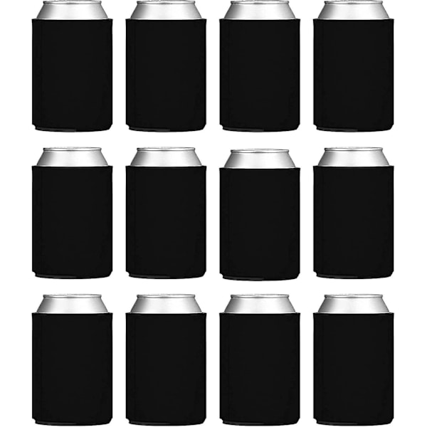 12-pack isolerade dryckesburkar med ölburkskylare - hopfällbara, återanvändbara dryckesburkar med cola-skydd för hem, kontor, bar, födelsedagar, bröllop och fester