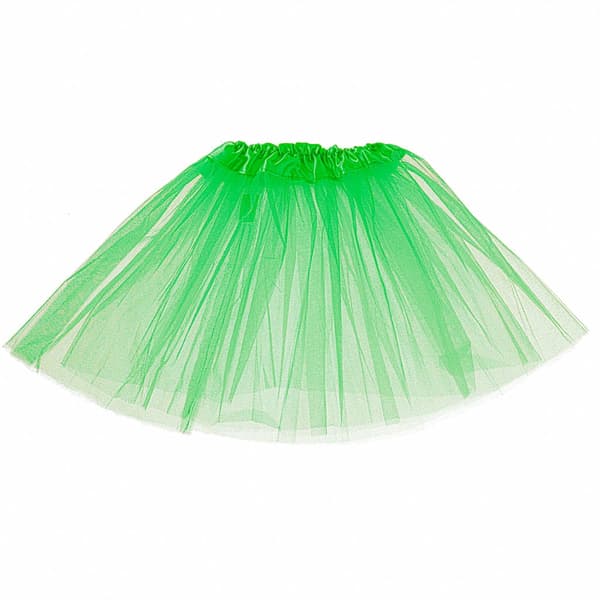 Tyllkjol tutu barn grön 3-lager med elastisk midja 29 cm