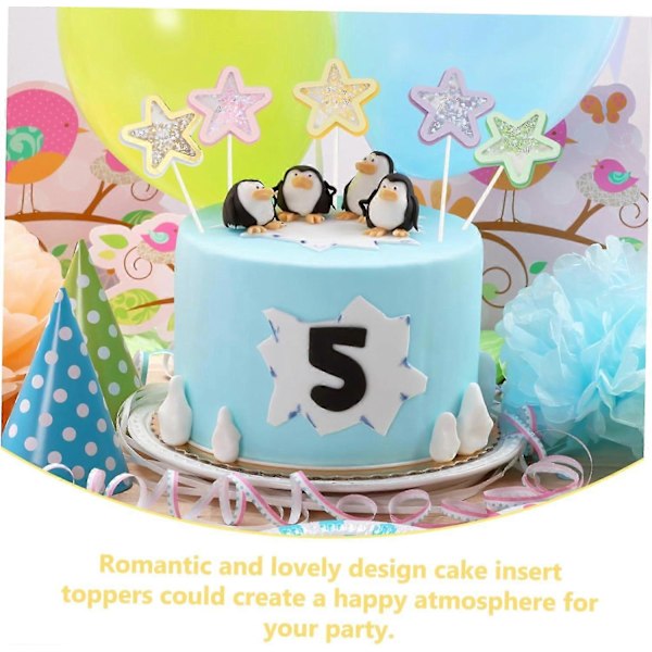 12 kpl Pieni Tähti Cupcake Topper Kakun Koriste Syntymäpäiväjuhliin, Hääkoriste, Hedelmäpiikit