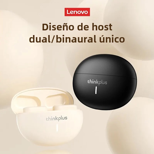 Valkoiset Lenovo LP19 Langattomat Kuulokkeet Bluetooth 5.1 TWS Urheilukuulokkeet Korvassa -mallit Kahdella HD-mikrofonilla