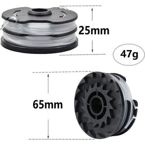 4 stk. erstatningssnellespoler for LIDL Parkside gresstrimmere, PRTA 20-Li A1, B2, C3, PRT 550 A1, A3, PRT 300 A1 - 2 x 4 m 1,6 mm