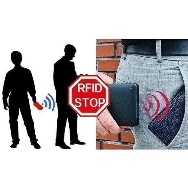 PopUp Smart kortfodral skjuter fram 8 kort RFID-NFC Säkert - Svart