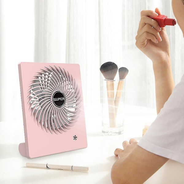 Usb Liten Fläkt Skrivbordsfläkt Portabel - Fyra Tums Liten Fläkt Laddning Rosa Heminredning