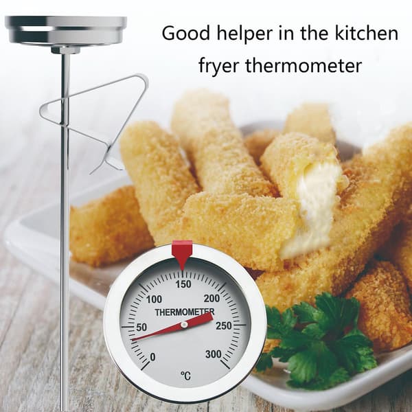 Dialtermometer i rostfritt stål med stång för kött, godis/fritering