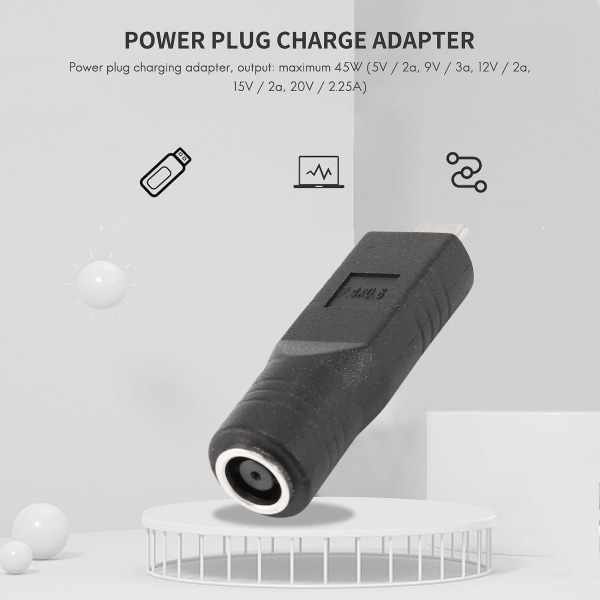 DC 7.4 X 5.0mm ingång till USB-C typ-c strömadapter för bärbar telefon