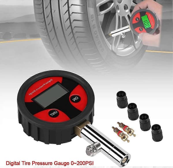 Däcktrycksmätare Premium Digital Mätare Hög Noggrannhet Däcktrycksmätare 0 till 200 PSI