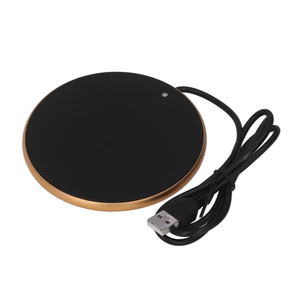 Smart USB Coffee Cup Warmer - 55°C Constant Temperature, Space-Saving Gold Warmer for Home, Office, and Travel