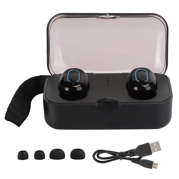 Wireless Bluetooth Headphones with Charging Box - Black