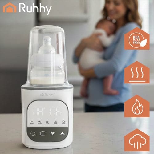 Bottle Warmer 5-in-1 with Sterilization & Defrost, Touch, White