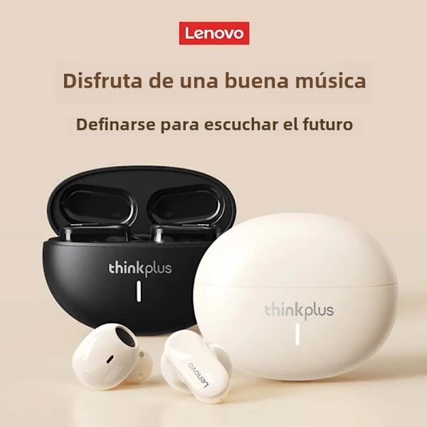 Valkoiset Lenovo LP19 Langattomat Kuulokkeet Bluetooth 5.1 TWS Urheilukuulokkeet Korvassa -mallit Kahdella HD-mikrofonilla