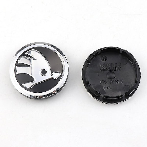 Passer til Skoda 57/56mm Skoda Xinrui Mingrui Hjulkapsel Bil Logo - Sølv Model (fire pakker)