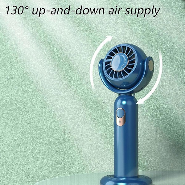 Bærbar Håndholdt Ventilator, Halsventilator, Mini Bordventilator, Multifunktionsventilator - FARVE: blå
