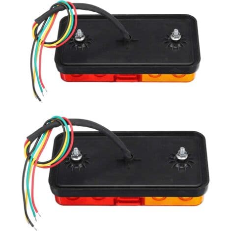 2-pakning 12V LED-baklys – 10 LED per lys – Bremselys og blinklys – Vanntett og støtsikker ABS-plast