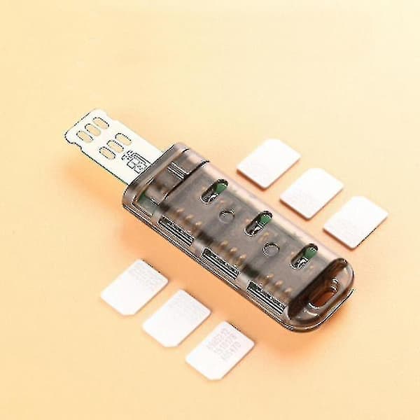 6-spor SIM-kort Adapter Multi-SIM-kortleser for iPhone 5/6/7/8/x