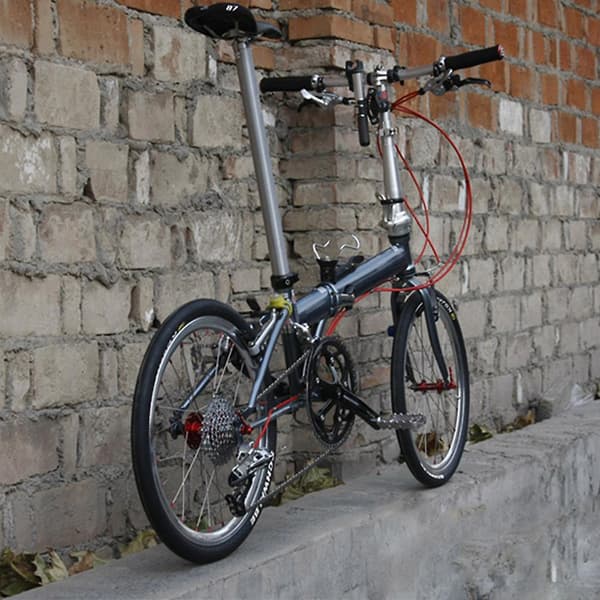 Foldbar cykelstolpe i aluminiumlegering, ultralet, 33,9x600mm, sort