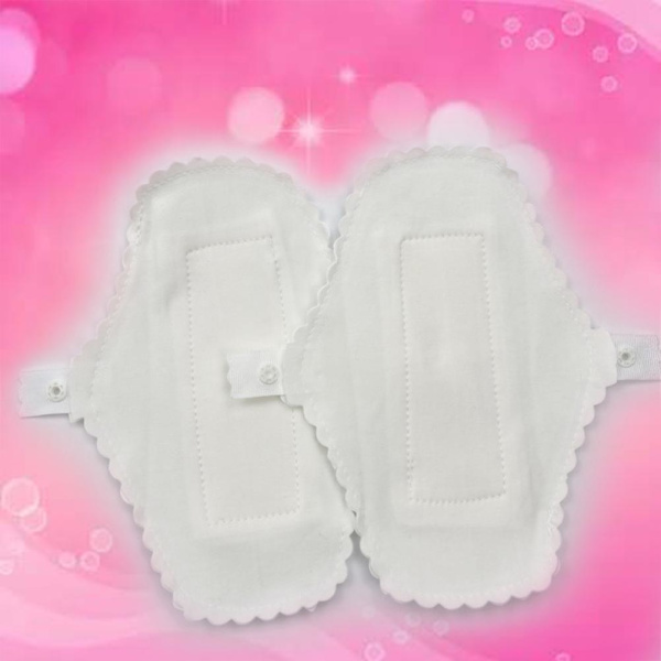 3 st tunna återanvändbara bomullstvättlappar Menstruationsduk Sanitära mjuka dynor Servett Tvättbar vattentät Trosinsats Damhygienbindor