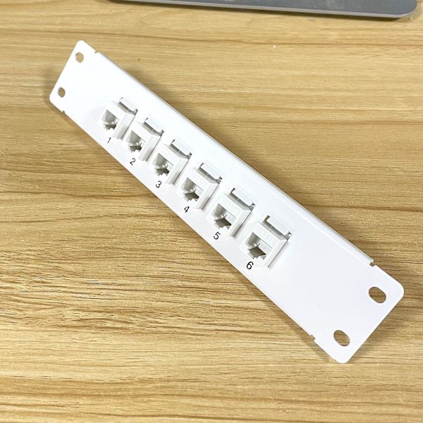 Ethernet Patch Panel Cat5e 6 Port RJ45 Vegg- og Rackmontering Keystone Jack Modul
