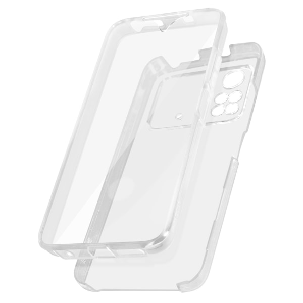 360-graders etui for Xiaomi Poco M4 Pro 4G - Fleksibel front og hard bakside - Transparent