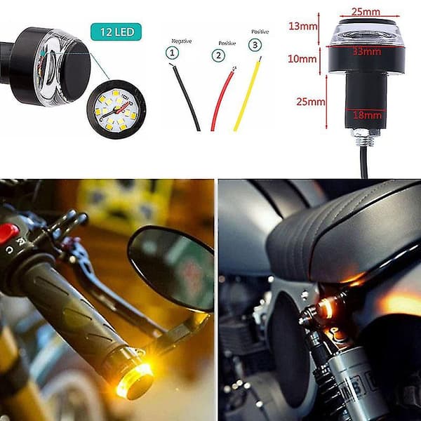 2 st/par LED Blinkers Motorcykelstyre Universal Ändindikator