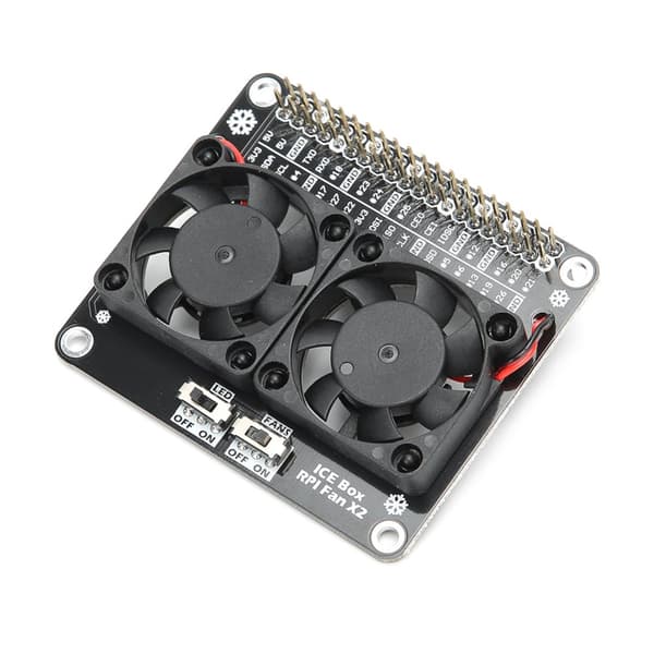 Raspberry Pi Cooling Fan with Dual LED Lights - Heatsink Expansion Board