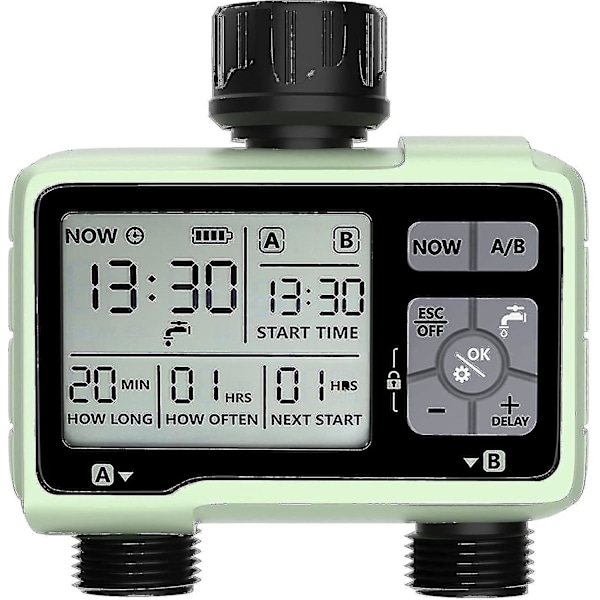 Sprinkler Timer, Programmerbar Vattentimer Utomhus Trädgårdsslang Timer Med Regnfördröjning/Manuell/Automatisk Bevattningssystem, Vattentät Digital Bevattningstimer