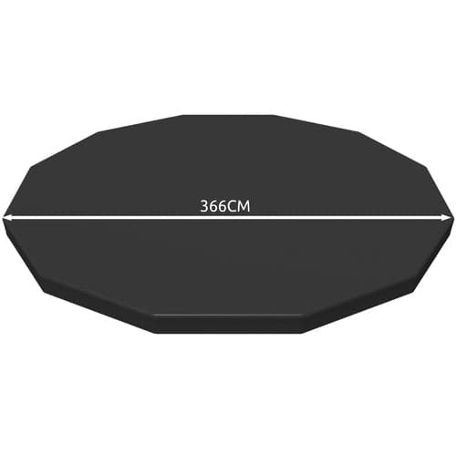 Pool Cover for Frame Pool 366 cm Diameter, Black PVC/PP