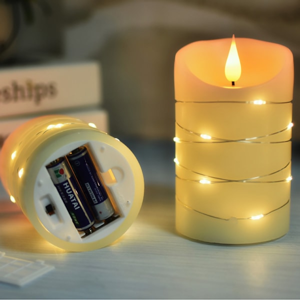LED Candles with Flickering Flame & Remote Control, 3-pack