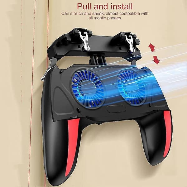 H10 4-Finger Dobbelt Køleventilator Kablet Spilcontroller Joystick Gamepad til Telefon