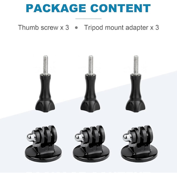 Stativfäste Adapter med Tumskruvar Kompatibel med GoPro Hero 12 11 10 9 8 7 6 5 4 3 3+ 2 1 Session Fusion MAX DJI Osmo Action Camera
