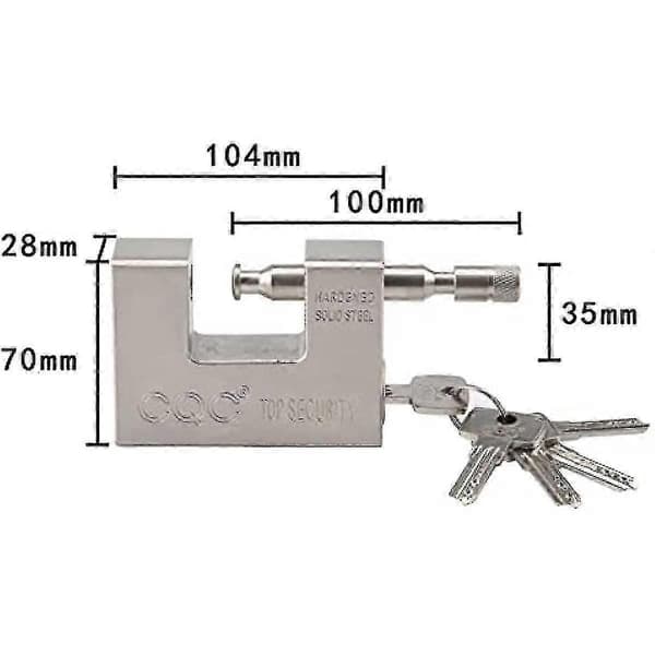 Allright 2-pack 104mm Hänglås, Kraftigt Containerlås, Högsäkerhets Dörrlås med 10 Nycklar, Solid