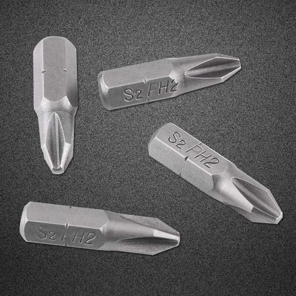 PH2 magnetiske krysshode skrutrekkerbits, 25 mm lang sekskantet skaft, 1/4 tomme, 10 stk