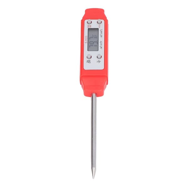 High-precision digital food thermometer - Automatic calibration, pen model, red