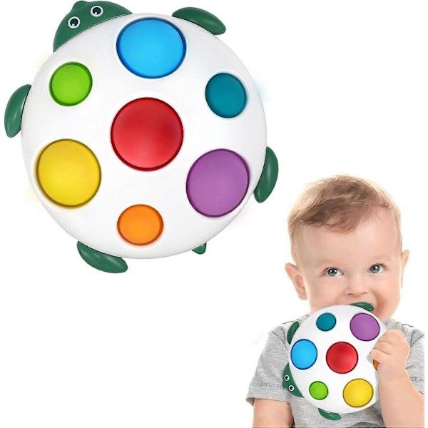 Baby Silikon Dimple Aktivitetsbräda, 6-12 Månader Baby Sensorisk Leksak, 1 År Gammal Tidig Utbildning Småbarn Baby Leksak, 6 Månader och Uppåt Fidget Leksak Gåva (Sköldpadda)