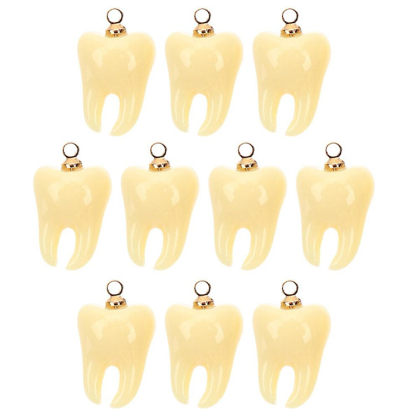 10 st Tand Smycken Berlocker Simulerad Resin Tand Charms Resin Tand Dekorationer Realistiska Tand DIY Charms