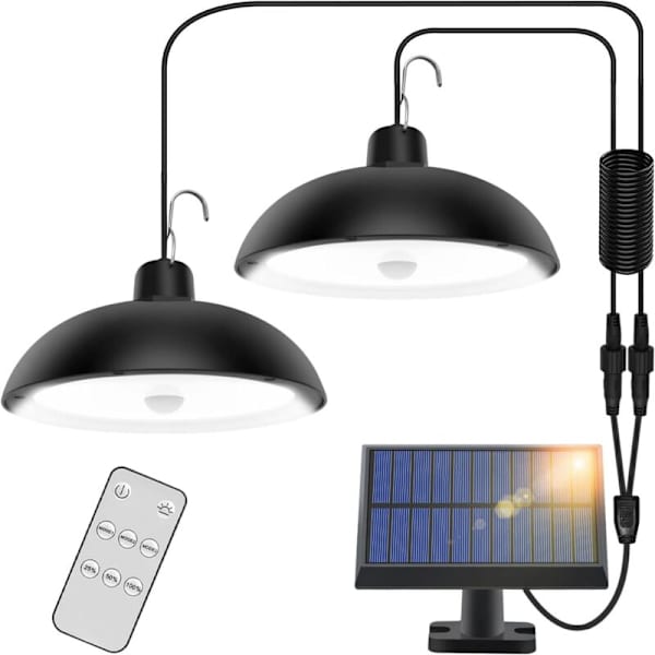 78 LED Utendørs Solcellelampe – 4 Lysmoduser med Bevegelsessensor – 360° Justerbart Solcellepanel – IP65 Vanntett