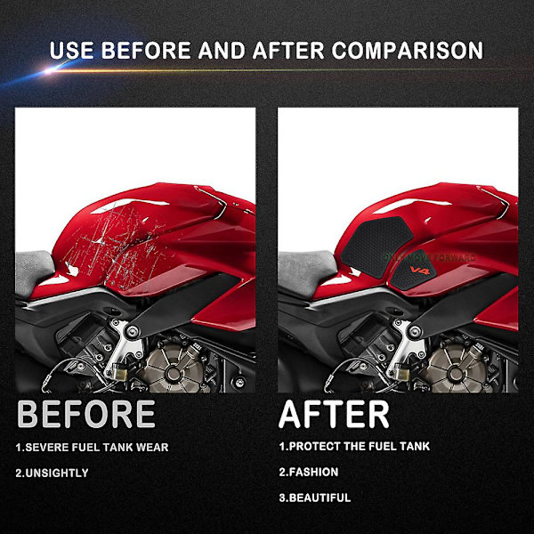 Tank Pad Streetfighter V4 S För Ducati Bränsletank Greppdynor Knä Traction V4 Modifiera Panigale V4s Tank Anti-repor Pad 2021-2018