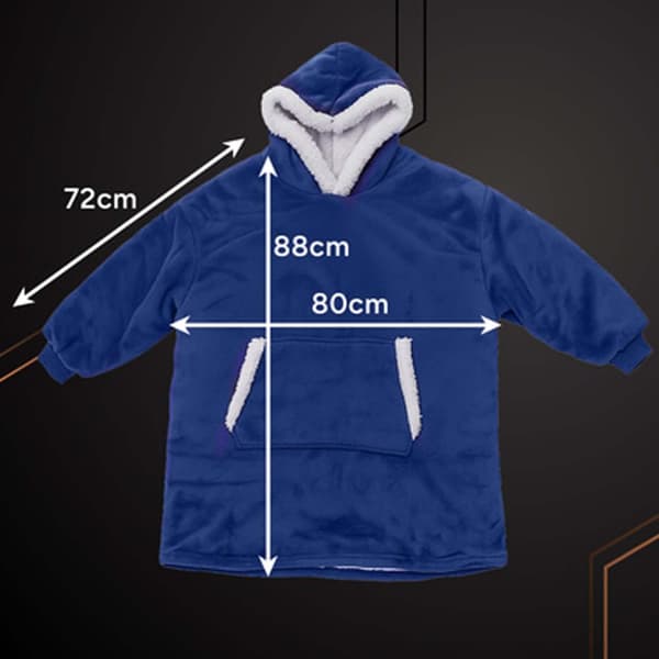 Oversize Hoodie Tæppe Mørkeblå