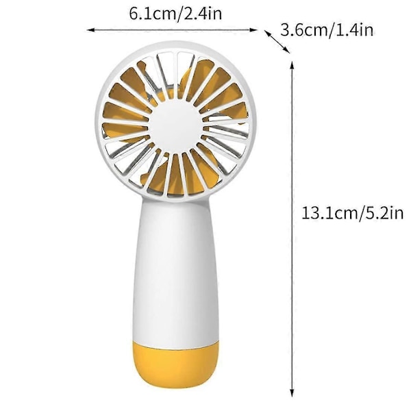 Mini USB Uppladdningsbar Handhållen Fläkt (Gul)