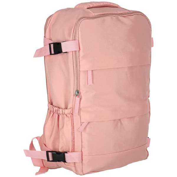 Travel backpack pink 45x30 cm 3 compartments with expandable bottom compartment