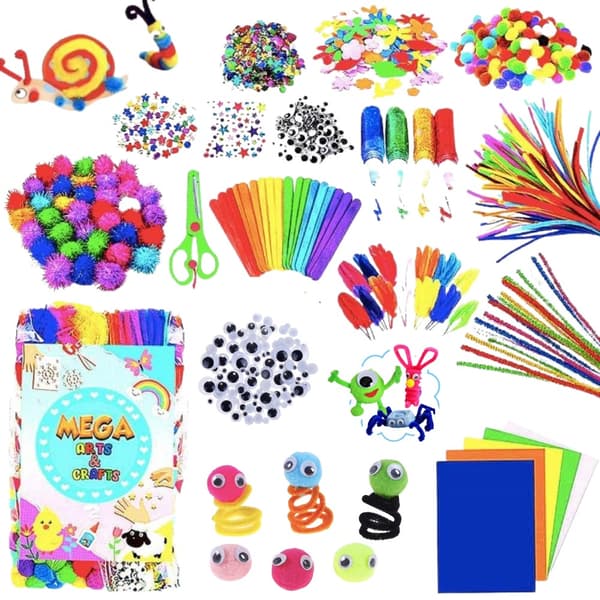 Mega Craft Kit - Pipe Cleaners, Googly Eyes, Pom Poms