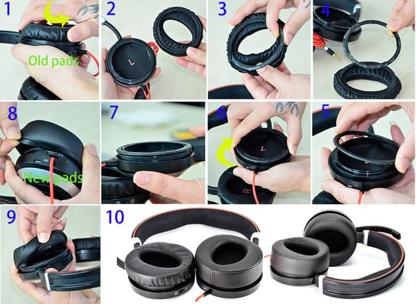 Ørepuder til Jabra Evolve 80 UC 1 par Sort