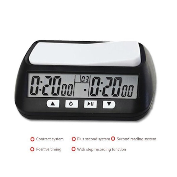 Skak Basic Digital Skakur & Spil Timer, Ur Digitalt Ur Timer-fcy