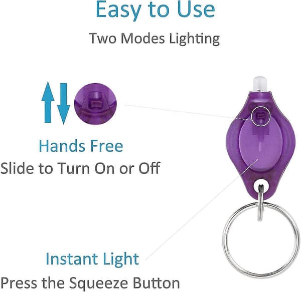 10 stk. Mini Lommelykt LED Nøkkelring