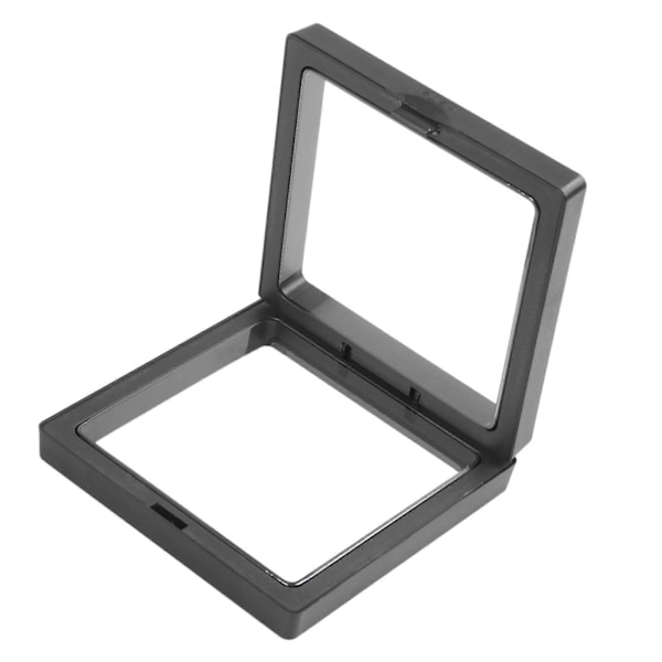 4X Firkantede 3D Album Flytende Ramme Holder Myntboks Smykker Display Utstillingsvindu, 9X9cm (med Base)