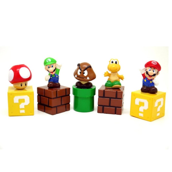 Super Mario Mini Figurer Modelldocka Samlarobjekt Barnleksaker Födelsedagstårta Toppar Prydnad Spel Fans Gåvor Heminredning