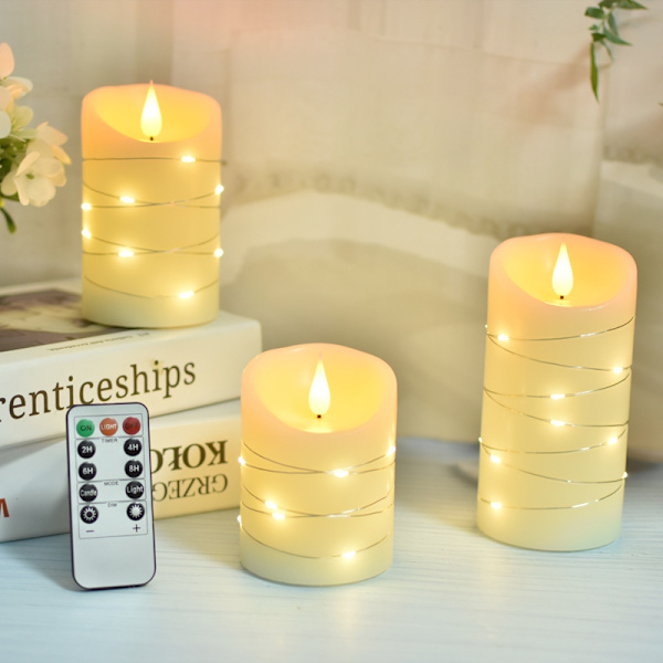 LED Candles with Flickering Flame & Remote Control, 3-pack