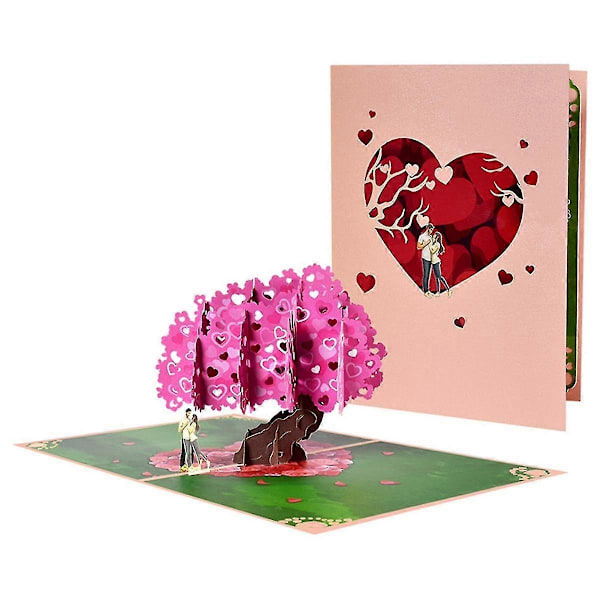 Valentinsdag Upp-kort, 3D Gratulationskort för Alla Hjärtans Dag, Bröllop, Jubileum, Förlovning, för