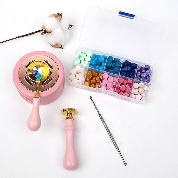 2 st Vax Sigill Kit Vax Sigill Värmare Vax Sigill Stämpel Vax Sigill Sked Vax Sigill Stämpel Kit Vax Sigill Ugn 10.34*3.65cm rosa