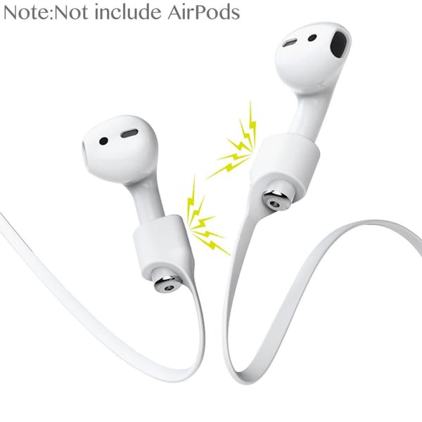 2x Hvit Magnetisk silikonsnor Apple AirPods Stropper