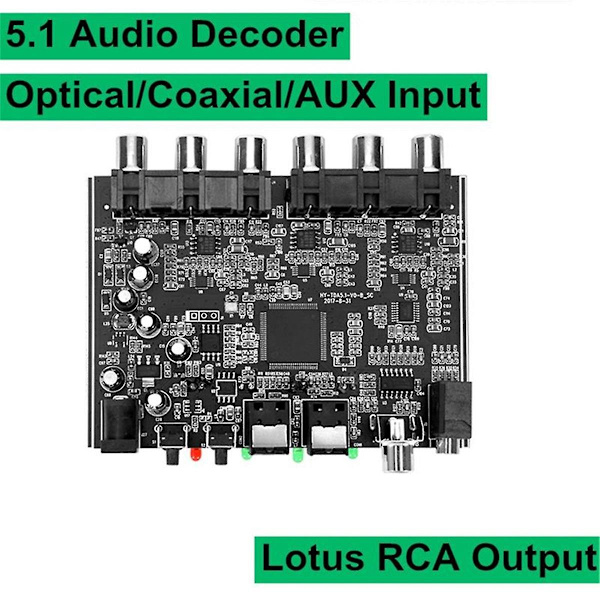5.1 Kanals Lyddekoder Pcm Digital Optisk Koaksial Dts Rca Hifi Stereo Lyd Hjemmebiograf Dekod